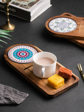 Load image into Gallery viewer, Solid Wood Tray, Water Cup, Plate, Vintage Bread, Dim Sum, Dessert Storage, Breakfast and Small Plate
