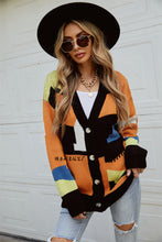 Load image into Gallery viewer, Knitted street lazy single-breasted stitching fashionable sweater coat
