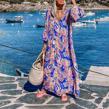 Load image into Gallery viewer, Dress women&#39;s autumn long sleeve resort print long dress casual fashion
