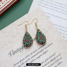 Load image into Gallery viewer, Original niche Nepal exotic Tibetan ethnic earrings retro temperament simple earrings show face thin earrings.
