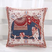 Load image into Gallery viewer, Double side embroidered elephant cotton linen pillowcase sofa back, bedside cushion cover
