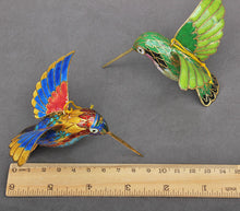 Load image into Gallery viewer, Cloisonne Copper Bodied Kingfisher Hummingbird Pendant Filigree Christmas Tree Pendant Collection
