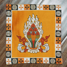 Load image into Gallery viewer, Tibetan Style Cloth Mat Embroidered with Eight Auspicious Crosses, Diamond Pestle, Bell Pestle, Tablecloth
