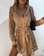 Load image into Gallery viewer, women&#39;s fashionable temperament lace mini lace-up dress
