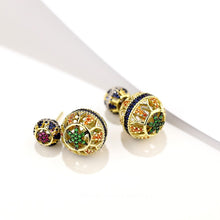Load image into Gallery viewer, Double-sided openwork front and rear ball ball earrings vintage
