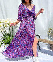 Load image into Gallery viewer, V-neck belt print dress long dress
