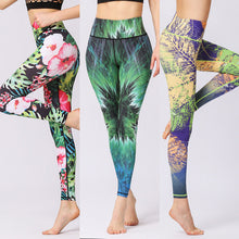 Load image into Gallery viewer, Printed Floral Yoga Pants Tight Exercise Yoga Clothing Slim Fitness Yoga Suit
