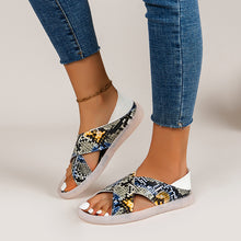 Load image into Gallery viewer, Two-Wear Cross Snake Print Sandals
