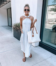 Load image into Gallery viewer, Off Shoulder Casual Comfortable Halter Long Pocket Dress
