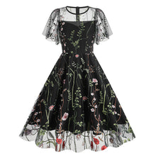 Load image into Gallery viewer, Round Neck Short Sleeved Heavy Embroidery Dress
