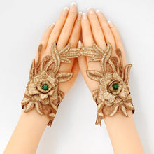 Load image into Gallery viewer, Gloves, wristbands, ethnic style, women's embroidery, fingerless embroidery, wrist sleeves, summer jewelry, semi-fingered ethnic style
