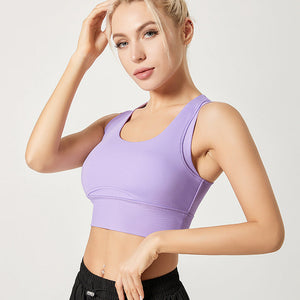Threaded sports vest bra women's shockproof high-strength professional fitness yoga clothes top