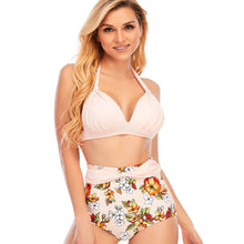 Load image into Gallery viewer, Polka Dot Large Size High Waist Swimsuit Women's Bandage Split Swimsuit Women's Sexy No Steel Rings
