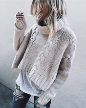 Load image into Gallery viewer, Solid Color Long Sleeve Turtleneck Knitting Pullover Sweater
