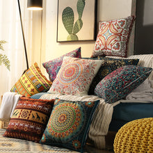 Load image into Gallery viewer, Ethnographic Vintage Pillowcase Bohemian Square Cushion Cover
