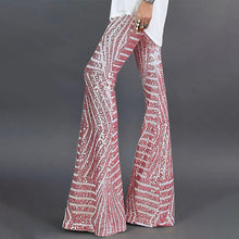 Load image into Gallery viewer, Sequin slacks women&#39;s new high waist loose straight leg trousers for autumn
