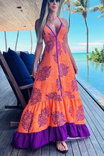 Load image into Gallery viewer, Summer women&#39;s fashion print V-neck slip dress
