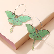 Load image into Gallery viewer, Fashion Simple Acrylic Green Butterfly Moth Earrings Women&#39;s High-quality Personality Earrings
