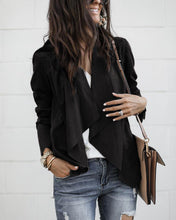 Load image into Gallery viewer, Autumn/Winter new lapel solid color imitation deerskin midi length casual women's jacket
