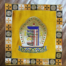 Load image into Gallery viewer, Tibetan Style Cloth Mat Embroidered with Eight Auspicious Crosses, Diamond Pestle, Bell Pestle, Tablecloth
