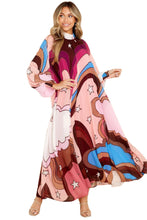 Load image into Gallery viewer, New semi-high neck fashion print fairy skirt lantern sleeve dress
