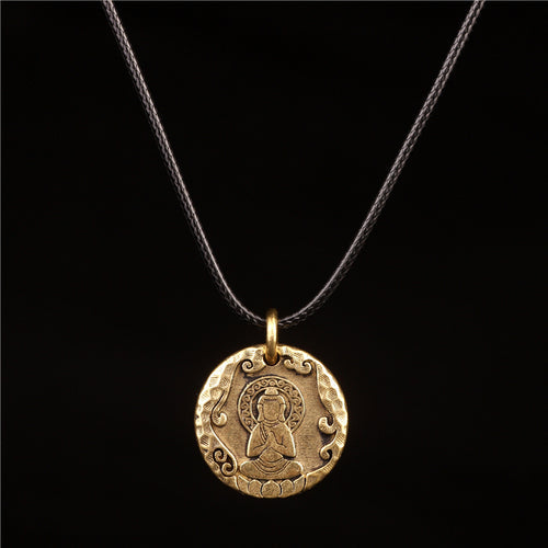 Original Nepal Tibet retro national style brass Buddha's 10-phase free personality necklace pendant for men and women