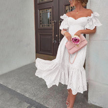 Load image into Gallery viewer, Sexy one-shoulder polka dot dress
