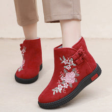 Load image into Gallery viewer, Cloth Shoes, Women&#39;s Cotton Shoes, Winter Plush Insulation, Mother&#39;s Shoes, Retro Ethnic Style Embroidered Shoes, Short Boots, Grandmother&#39;s Shoes
