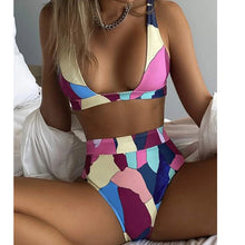Load image into Gallery viewer, Split swimsuit women&#39;s geometric print multicolor sexy bikini
