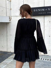 Load image into Gallery viewer, Solid color sexy dark V beach skirt women&#39;s chiffon dress
