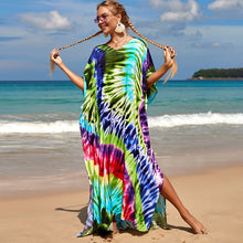 Load image into Gallery viewer, Printed beach skirt loose robe seaside holiday bikini swimsuit smock sunscreen blouse women
