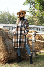 Load image into Gallery viewer, Temperament Commuter Windbreaker Side Slit Lapel Loose Women&#39;s Wool Plaid Shirt Jacket
