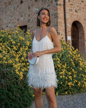 Load image into Gallery viewer, Stylish fringed sequin feather panels dress dress
