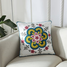 Load image into Gallery viewer, Towel embroidered cushion cover pillow cover 45x45 cotton canvas backrest sofa fresh Nordic fashion

