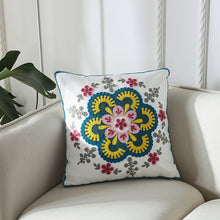 Load image into Gallery viewer, Towel embroidered cushion cover pillow cover 45x45 cotton canvas backrest sofa fresh Nordic fashion
