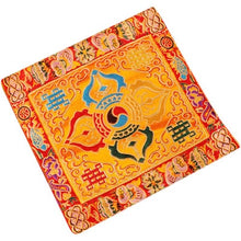 Load image into Gallery viewer, Tibetan Style Cloth Mat Embroidered with Eight Auspicious Crosses, Diamond Pestle, Bell Pestle, Tablecloth
