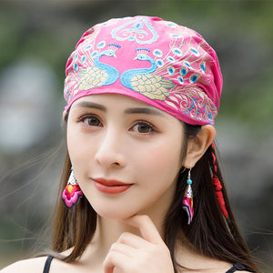 New Ethnic Style Retro Embroidery Flower Cap Cotton Hemp Thin Versatile Hat