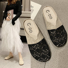 Load image into Gallery viewer, Baotou slippers women&#39;s new summer fashion outerwear mesh flat bottomless lazy sandals
