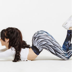 Yoga women's tight-fitting hip-lifting slim running fitness pants digital printing yoga pants