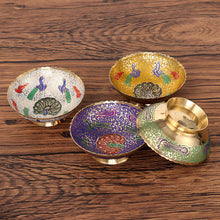 Load image into Gallery viewer, Tibet colorful bowls of candy bowls for fruit bowls and snacks for creative living room ornaments bowls Peacock bowls for Buddha bowls
