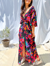 Load image into Gallery viewer, V-neck belt print dress long dress
