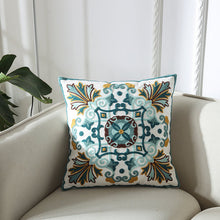 Load image into Gallery viewer, Towel embroidered cushion cover pillow cover 45x45 cotton canvas backrest sofa fresh Nordic fashion
