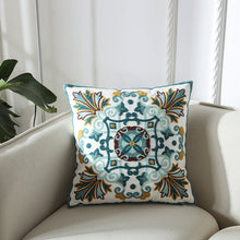 Load image into Gallery viewer, Towel embroidered cushion cover pillow cover 45x45 cotton canvas backrest sofa fresh Nordic fashion
