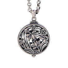 Load image into Gallery viewer, Platinum Plated Pendant Ga Wu Box for Women's Hollow Lotus Vintage Personalized Fragrant Bag,  Collar Chain, Sweater Chain, Hanging Decoration
