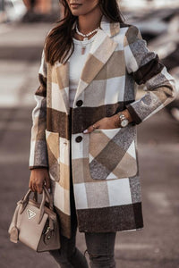 Woolen mid-length lapel single-breasted coat women's clothing