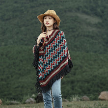 Load image into Gallery viewer, Warmth in autumn and winter, the head shawl of the river loop wears the national custom Su sweater in the sky, and the ancient folk wind blows the opposite side
