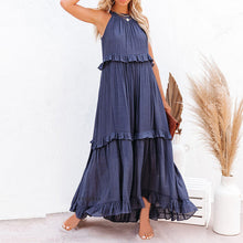 Load image into Gallery viewer, Summer dress new irregular cake skirt sleeveless long mopping skirt holiday dress women
