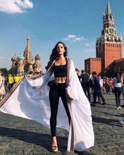 Load image into Gallery viewer, Chiffon Edge Embroidered Loose Beach Blouse Swimsuit Holiday Sun Protection Cardigan
