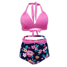 Load image into Gallery viewer, Polka Dot Large Size High Waist Swimsuit Women's Bandage Split Swimsuit Women's Sexy No Steel Rings
