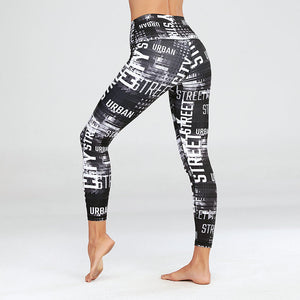 Yoga Pants Women High Waist Hip Grinding Fitness Pants Elastic Tight Quick Dry Print Yoga Pants